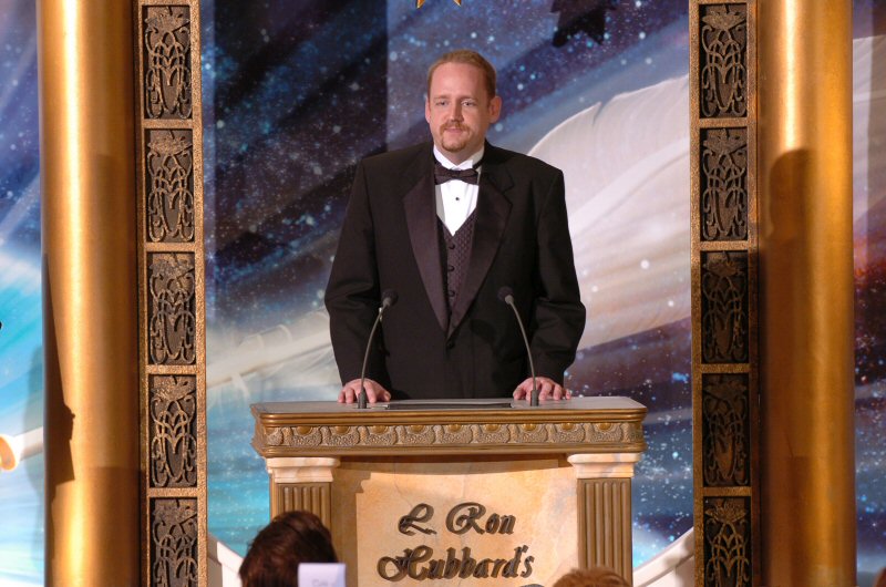 Eric James Stone gives his acceptance speech for his Writers of the Future award